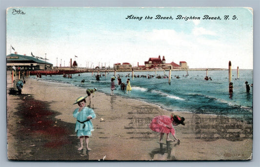 BROOKLYN NY BRIGHTON BEACH ANTIQUE POSTCARD