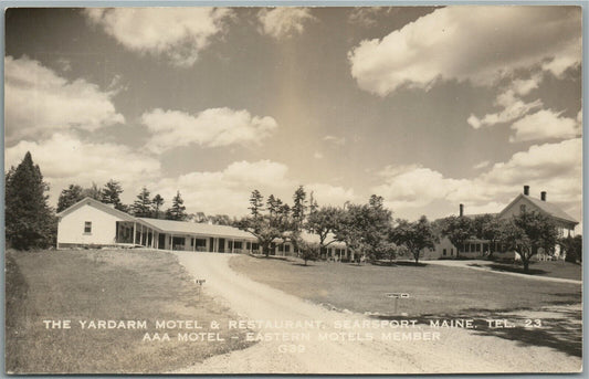 SEARSPORT ME YARDARM MOTEL & RESTAURANT VINTAGE REAL PHOTO POSTCARD RPPC