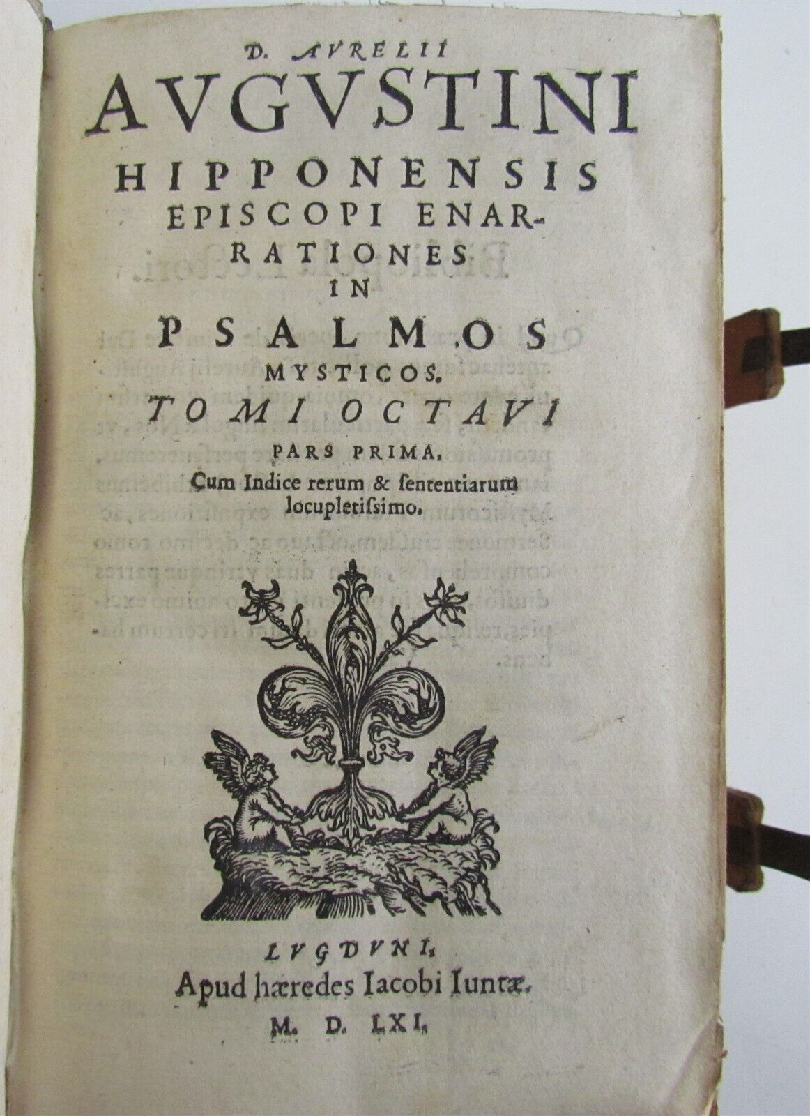 1561 ST.AUGUSTINE antique HAND TOOLED PIGSKIN BINDING w/ CLASPS 16th CENTURY v.8