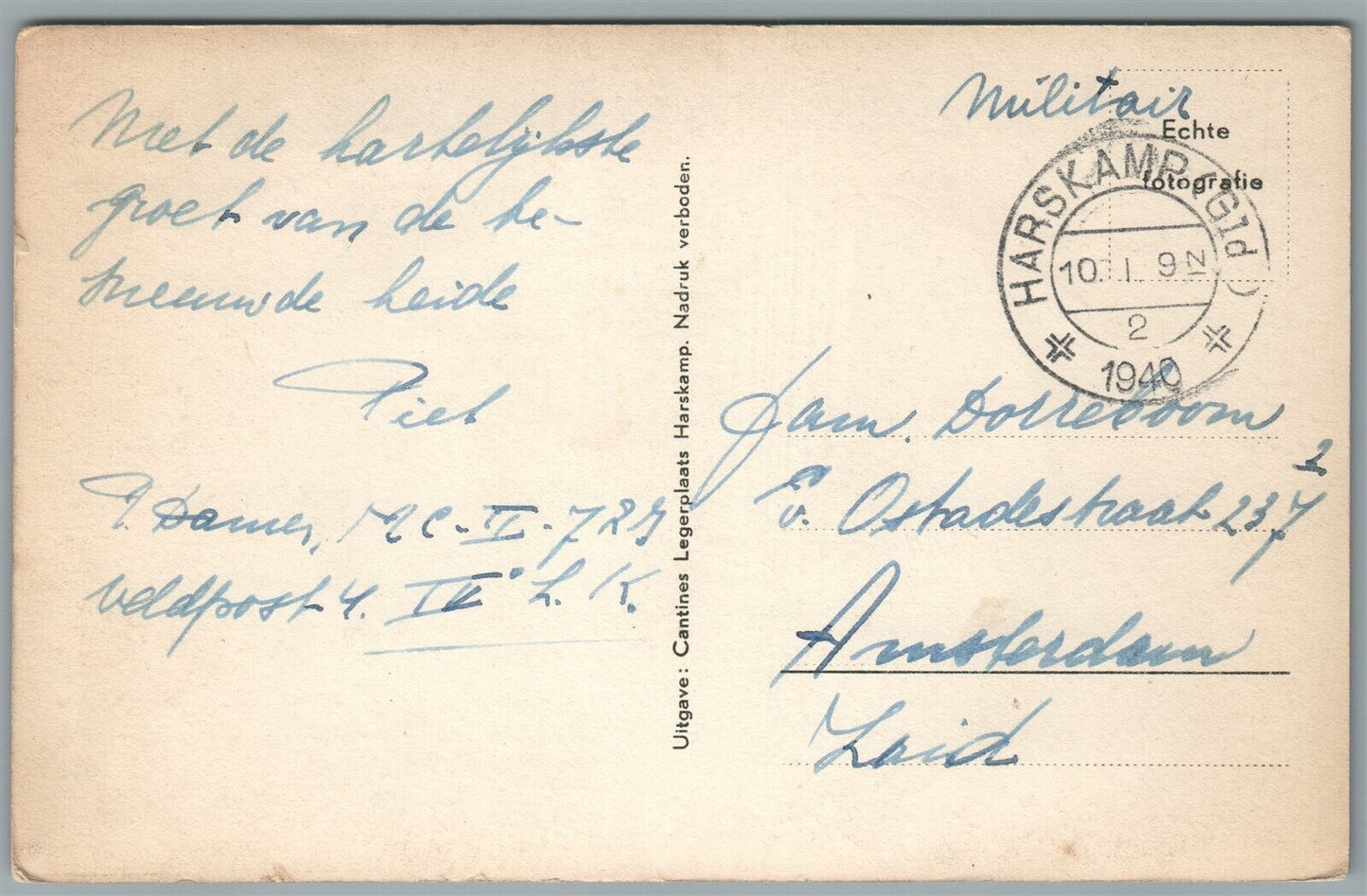 NETHERLANDS MILITARY MACHINE GUN WWII ERA VINTAGE 1940 REAL PHOTO POSTCARD RPPC