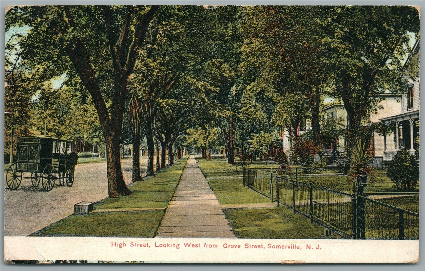 SOMERVILLE NJ HIGH STREET ANTIQUE POSTCARD