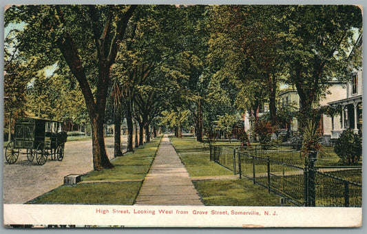 SOMERVILLE NJ HIGH STREET ANTIQUE POSTCARD