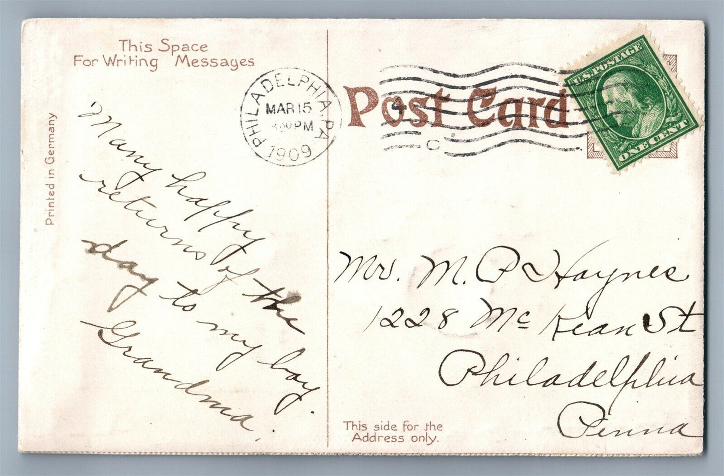 BEST WISHES EMBOSSED ANTIQUE POSTCARD w/ MINIATURE ENVELOPE