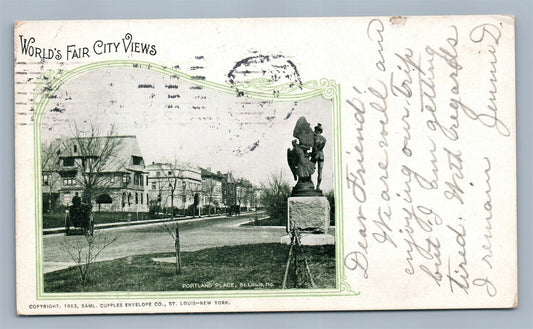 ST.LOUIS MO PORTLAND PLACE WORLD'S FAIR CITY VIEWS ANTIQUE POSTCARD