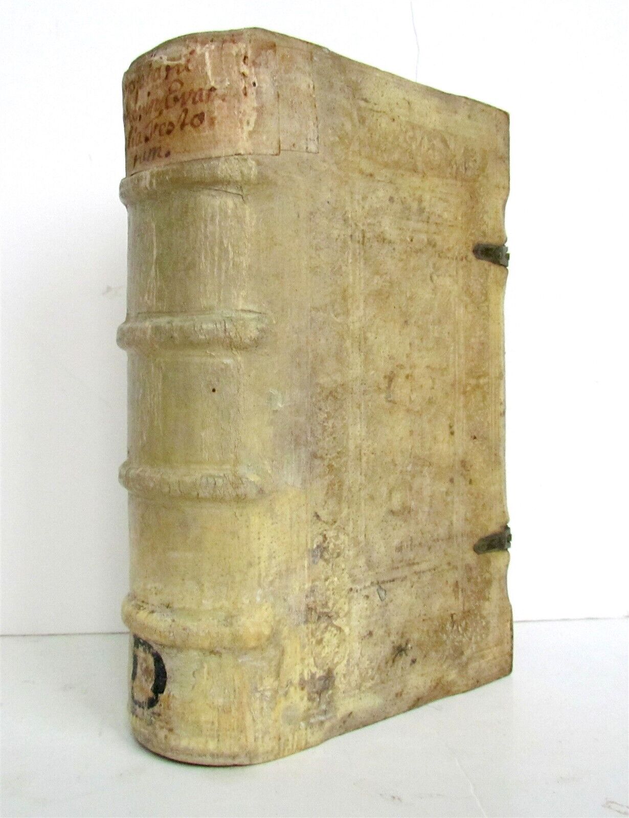 1571 CONCIONES IN EVANGELIA ET EPISTOLAS antique PIGSKIN BINDING w/CLASPS 16th C