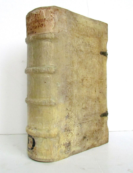 1571 CONCIONES IN EVANGELIA ET EPISTOLAS antique PIGSKIN BINDING w/CLASPS 16th C