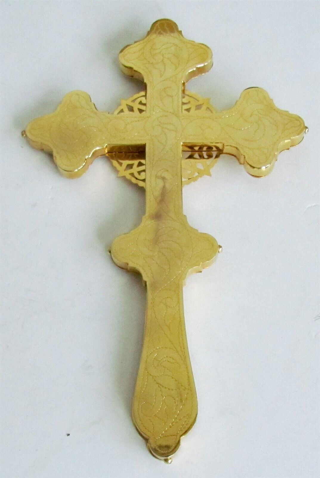 GREEK - RUSSIAN ORTHODOX CHURCH GILT BLESSING CROSS