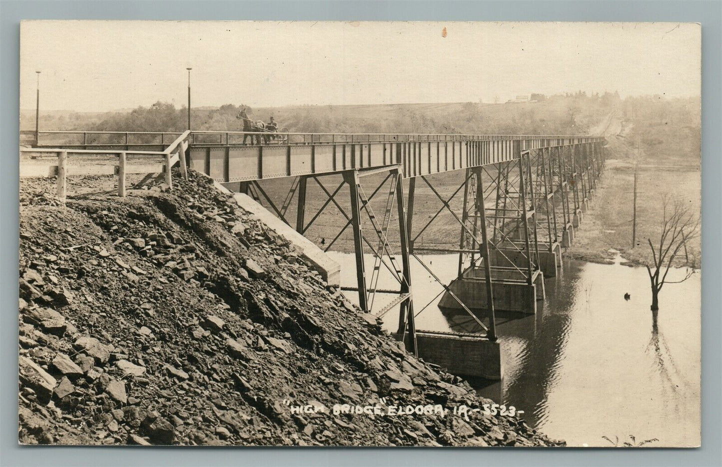 ELDORA IA HIGH BRIDGE ANTIQUE REAL PHOTO POSTCARD RPPC