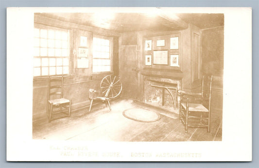 PAUL REVERE HOUSE BOSTON MA VINTAGE REAL PHOTO POSTCARD RPPC