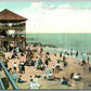 LONG BRANCH NJ BEACH ON HOT DAY 1909 ANTIQUE POSTCARD