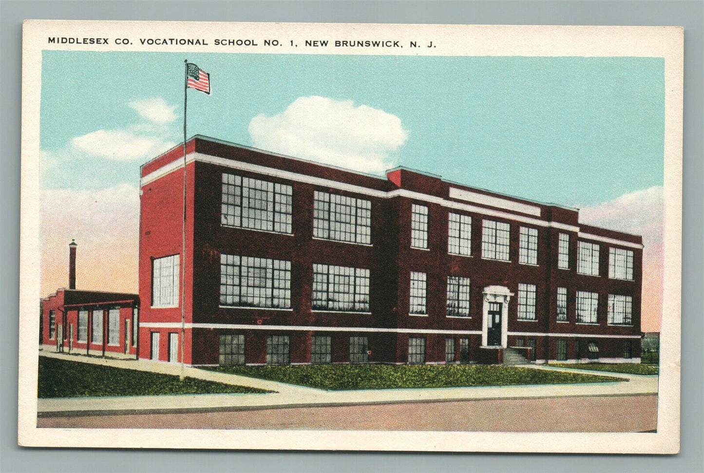 NEW BRUNSWICK NJ MIDDLESEX VOCATIONAL SCHOOL ANTIQUE POSTCARD