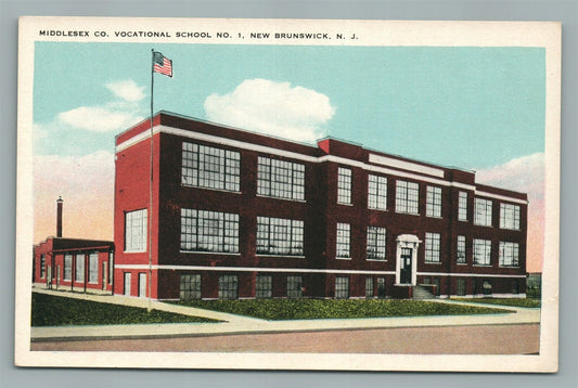 NEW BRUNSWICK NJ MIDDLESEX VOCATIONAL SCHOOL ANTIQUE POSTCARD
