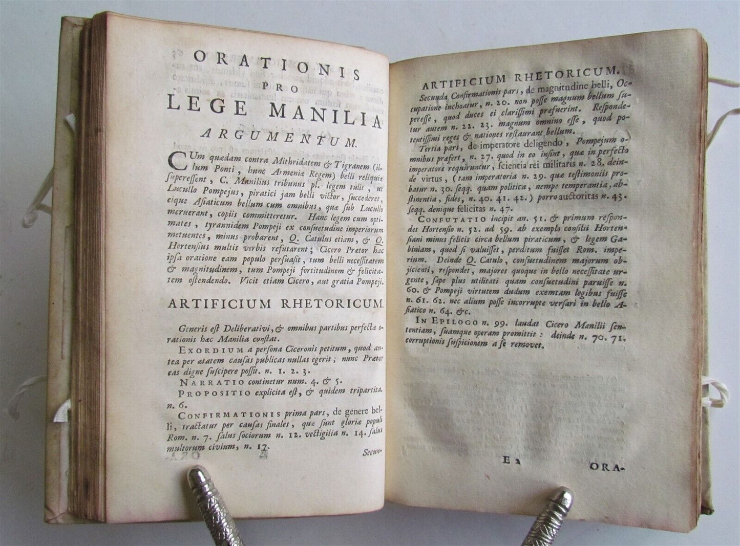 1735 CICERONIS ORATIONES ANTIQUE CICERO VELLUM BOUND