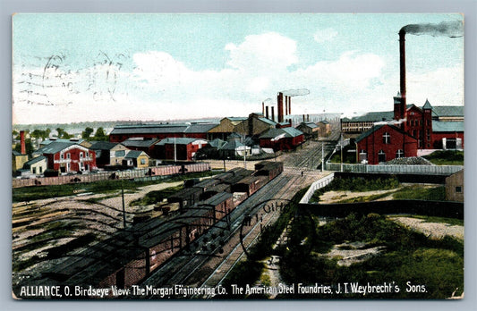 ALLIANCE OH MORGAN ENGINEERING CO. AMERICAN STEEL FOUNDRIES ANTIQUE POSTCARD