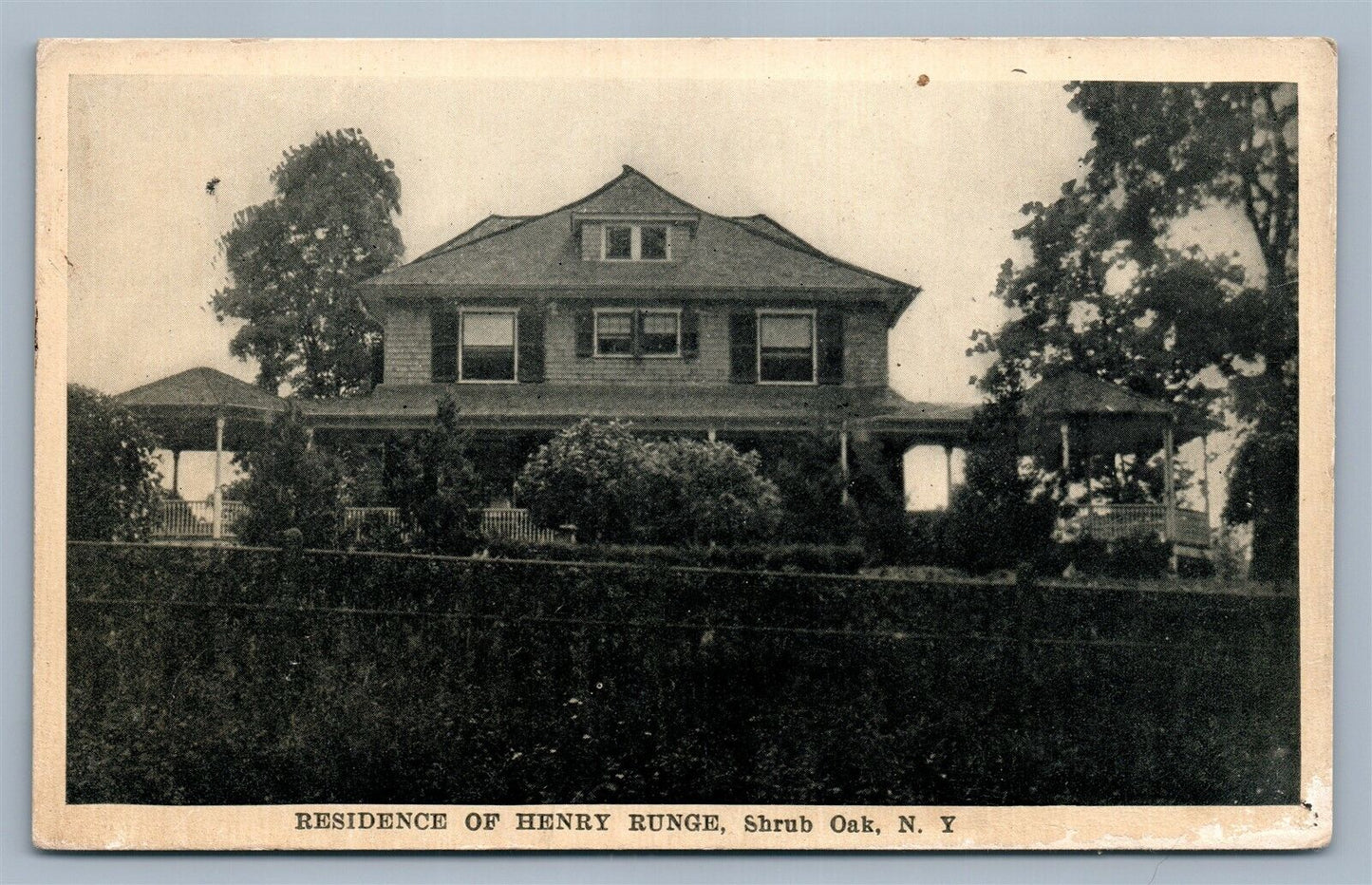 SHRUB OAK NY HENRY RUNGE RESIDENCE ANTIQUE POSTCARD