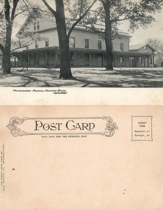 PHILADELPHIA PA GERMANTOWN FRIENDS MEETING HOUSE UNDIVIDED ANTIQUE POSTCARD