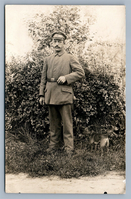 ROMANIAN MILITARY OFFICER WWI 1917 ANTIQUE REAL PHOTO POSTCARD RPPC