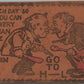 FIGHTING MEN w/ HAND GUNS LEATHER ANTIQUE POSTCARD