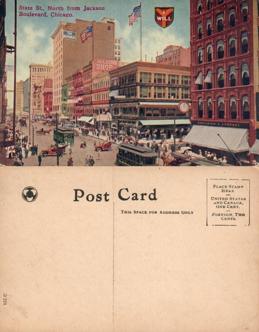 CHICAGO IL STATE STREET ANTIQUE POSTCARD