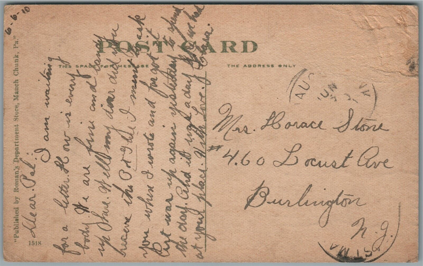 SUMMIT HILL PA RAILROAD STATION RAILWAY DEPOT ANTIQUE POSTCARD