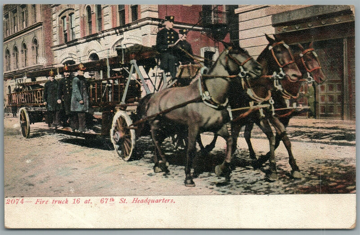NEW YORK NY FIRE TRUCK 157 E. 167 STREET ANTIQUE POSTCARD