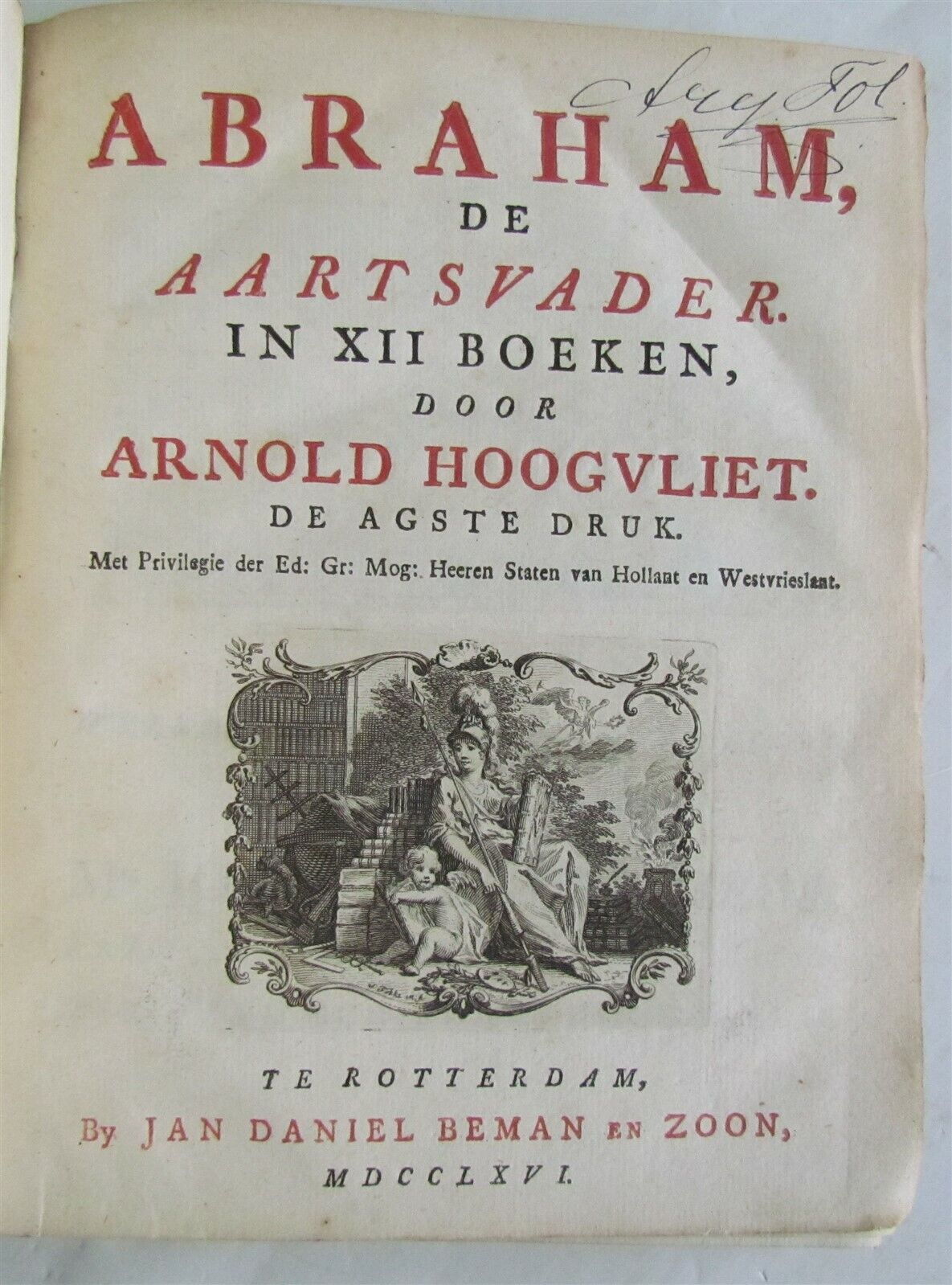 1766 ABRAHAM THE ARCH-FATHER in DUTCH antique BOOK