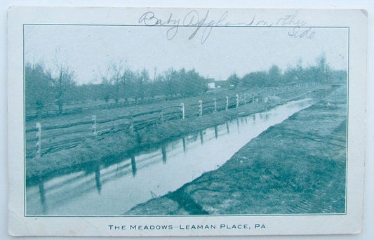 VINTAGE POSTCARD THE MEADOWS - LEAMAN PLACE PA