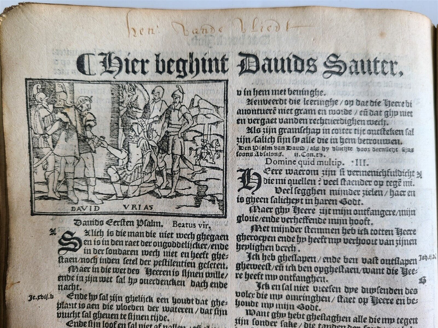 1565 BIBLE in DUTCH ILLUSTRATED 16th CENTURY antique FOLIO VELLUM BOUND rare