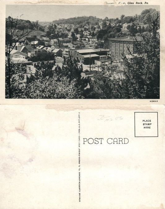 GLEN ROCK PA GENERAL VIEW ANTIQUE POSTCARD