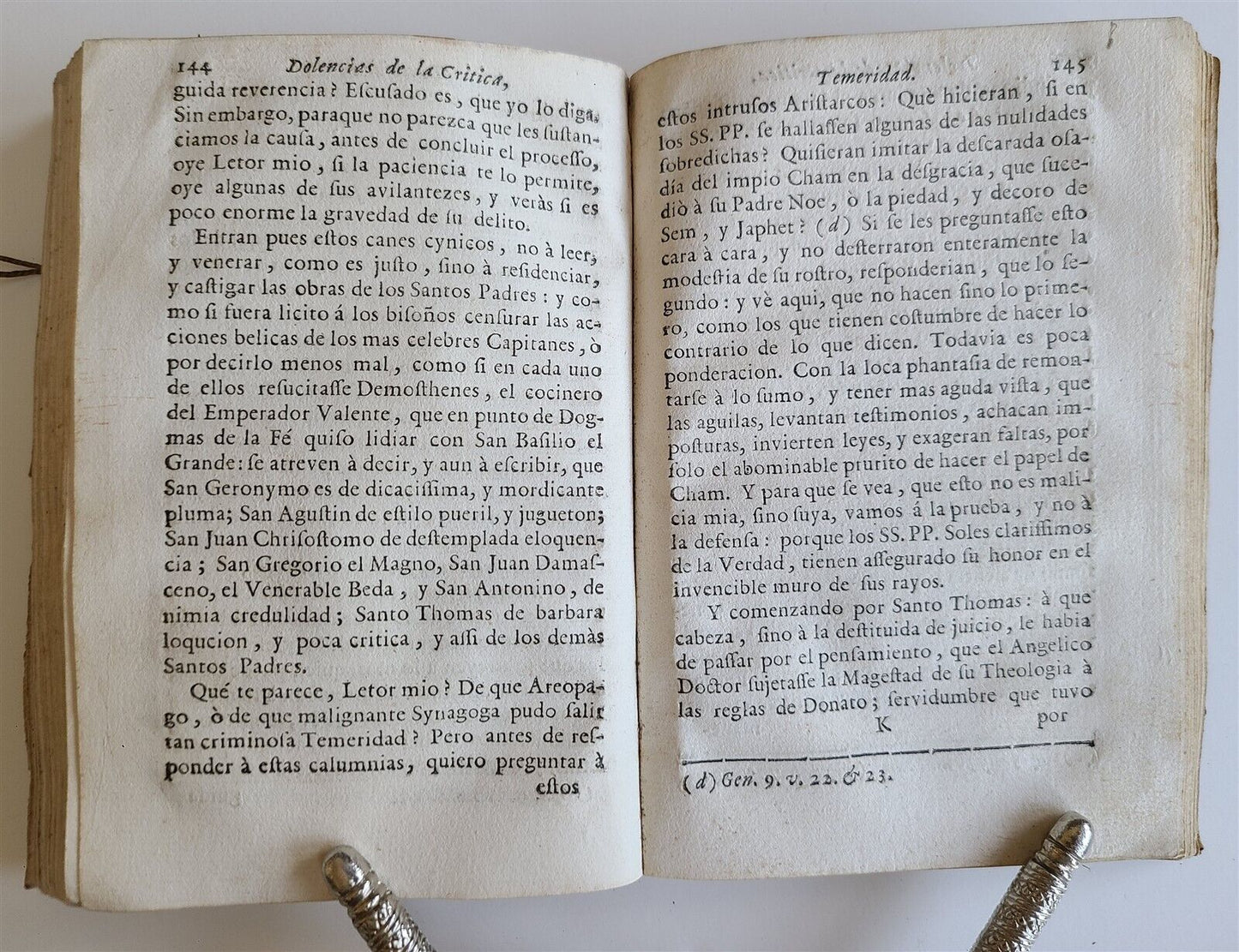 1760 DOLENCIAS DE LA CRITICA by Antonio Codorniu antique in SPANISH