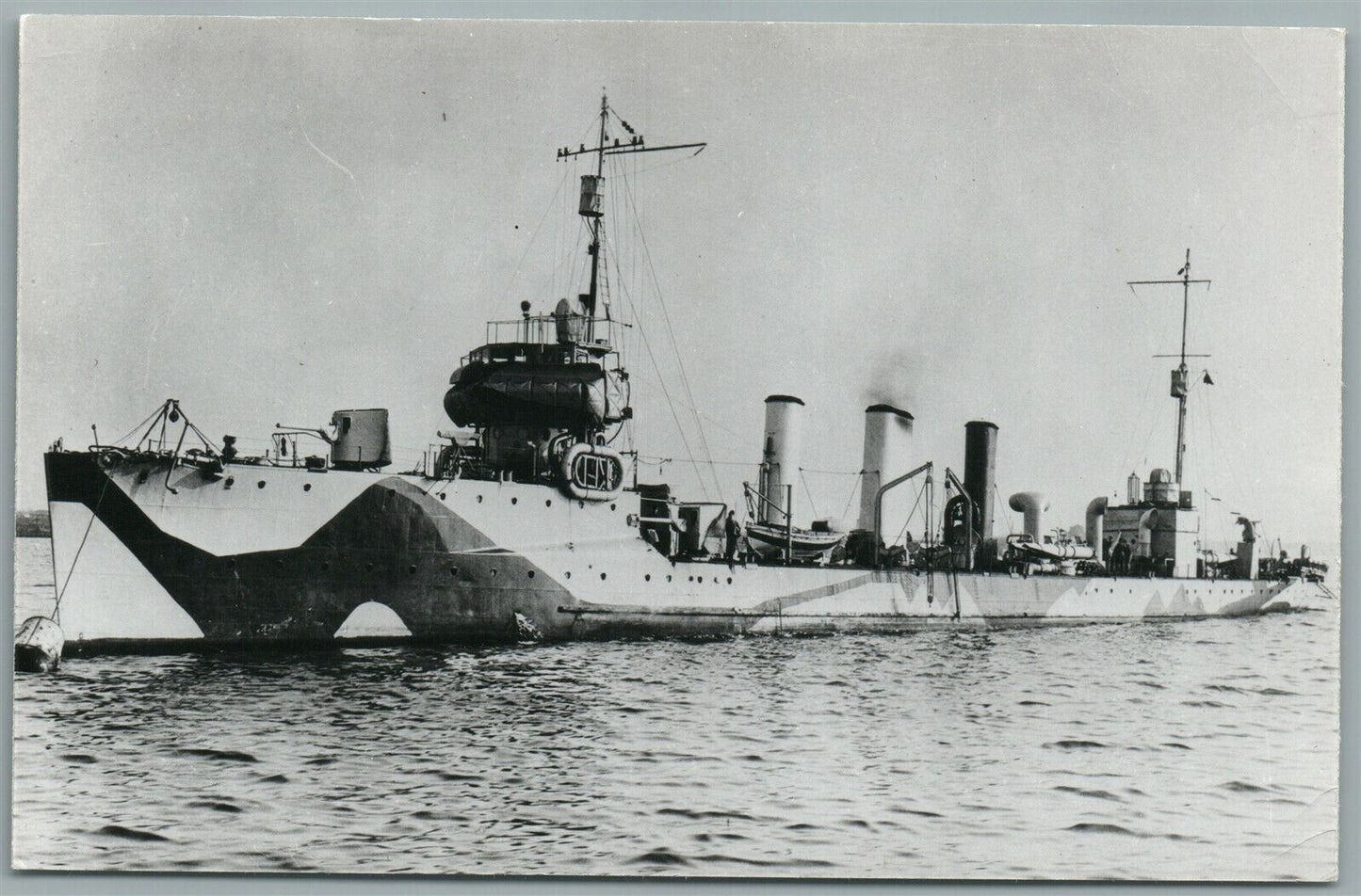 MILITARY SHIP USS PERKINS VINTAGE REAL PHOTO POSTCARD RPPC