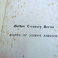 1920 ESSAYS of JOSEPH ADDISON antique DECORATIVE BINDING
