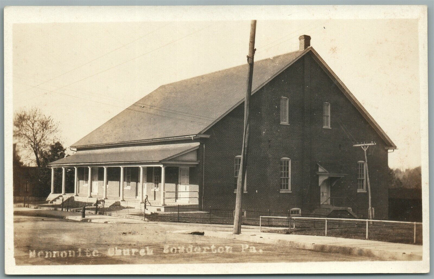 SOUDERTON PA MENNONITE CHURCH ANTIQUE REAL PHOTO POSTCARD RPPC