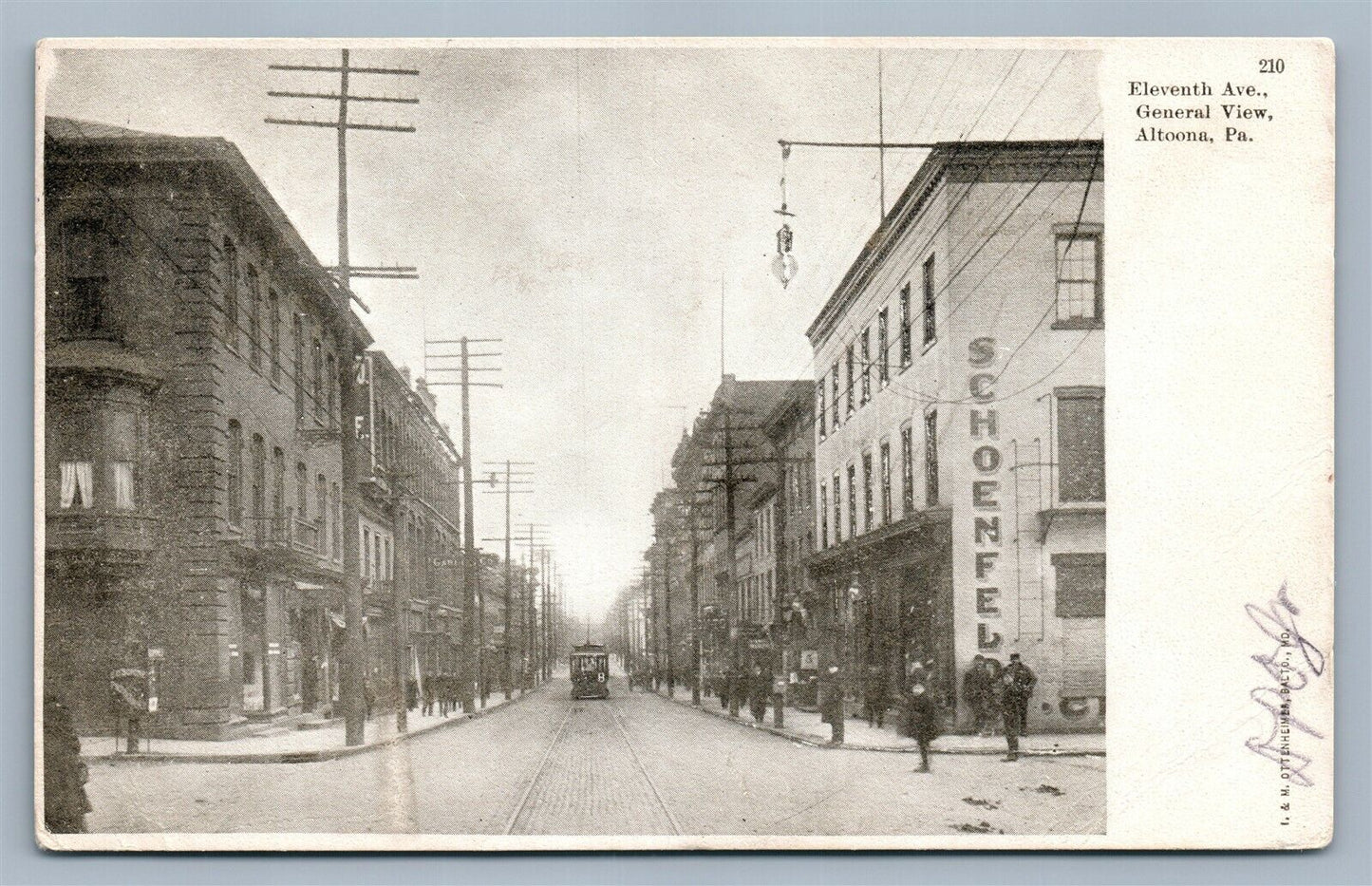 ALTOONA PA ELEVENTH AVENUE ANTIQUE POSTCARD