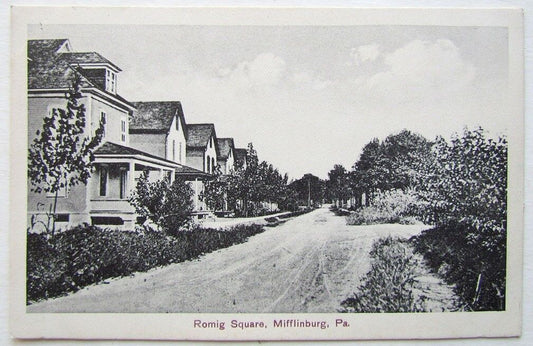 VINTAGE POSTCARD ROMIG SQUARE MIFFLINBURG PA