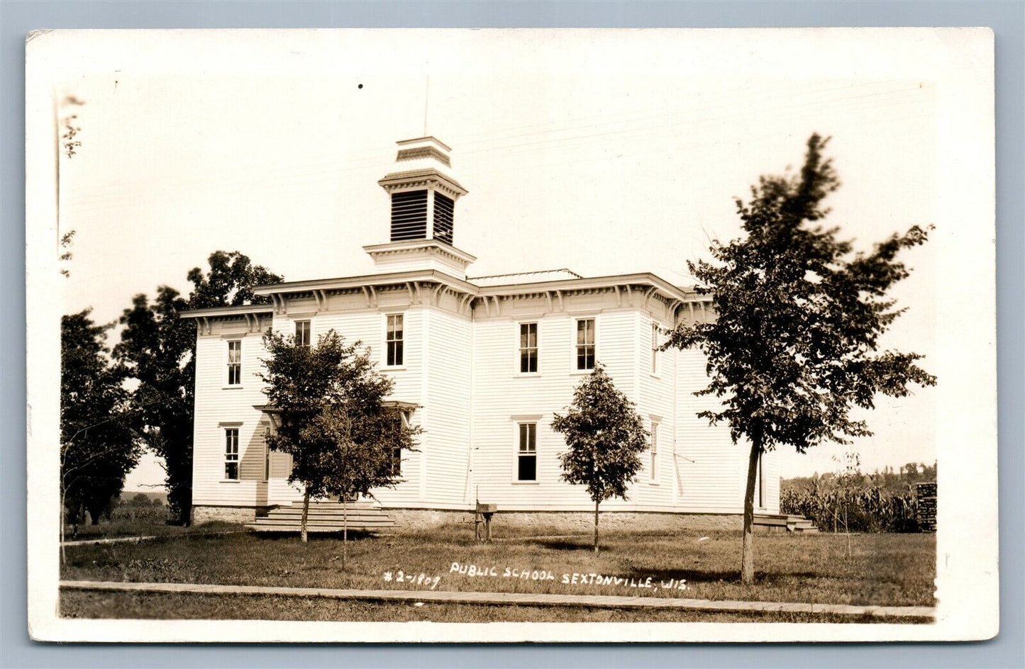 SEXTONVILLE WI PUBLIC SCHOOL 1914 ANTIQUE REAL PHOTO POSTCARD RPPC