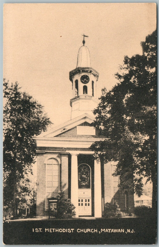MATAWAN NJ 1st METHODIST CHURCH ANTIQUE POSTCARD