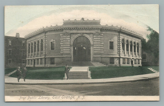 EAST ORANGE NJ FREE PUBLIC LIBRARY ANTIQUE POSTCARD
