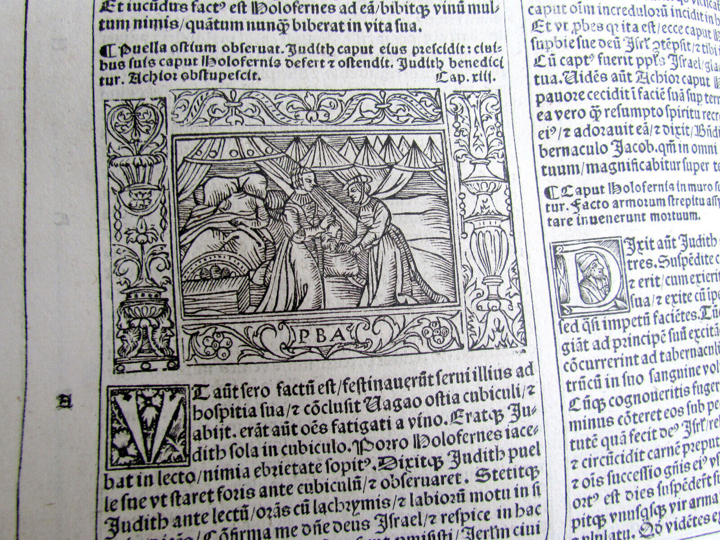 1529 BIBLE ILLUSTRATED TEXTUS BIBLIA antique FOLIO in LATIN RARE 16th CENTURY