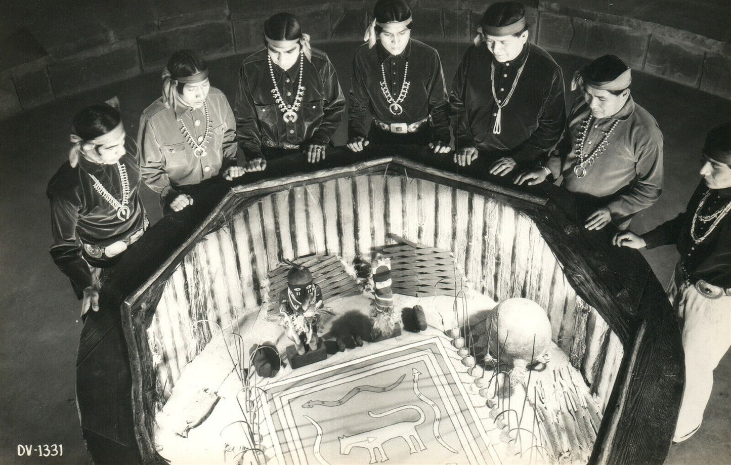 AMERICAN INDIANS w/ DOLLS VINTAGE REAL PHOTO POSTCARD RPPC