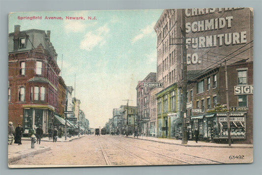 NEWARK NJ SPRINGFIELD AVE. ANTIQUE POSTCARD