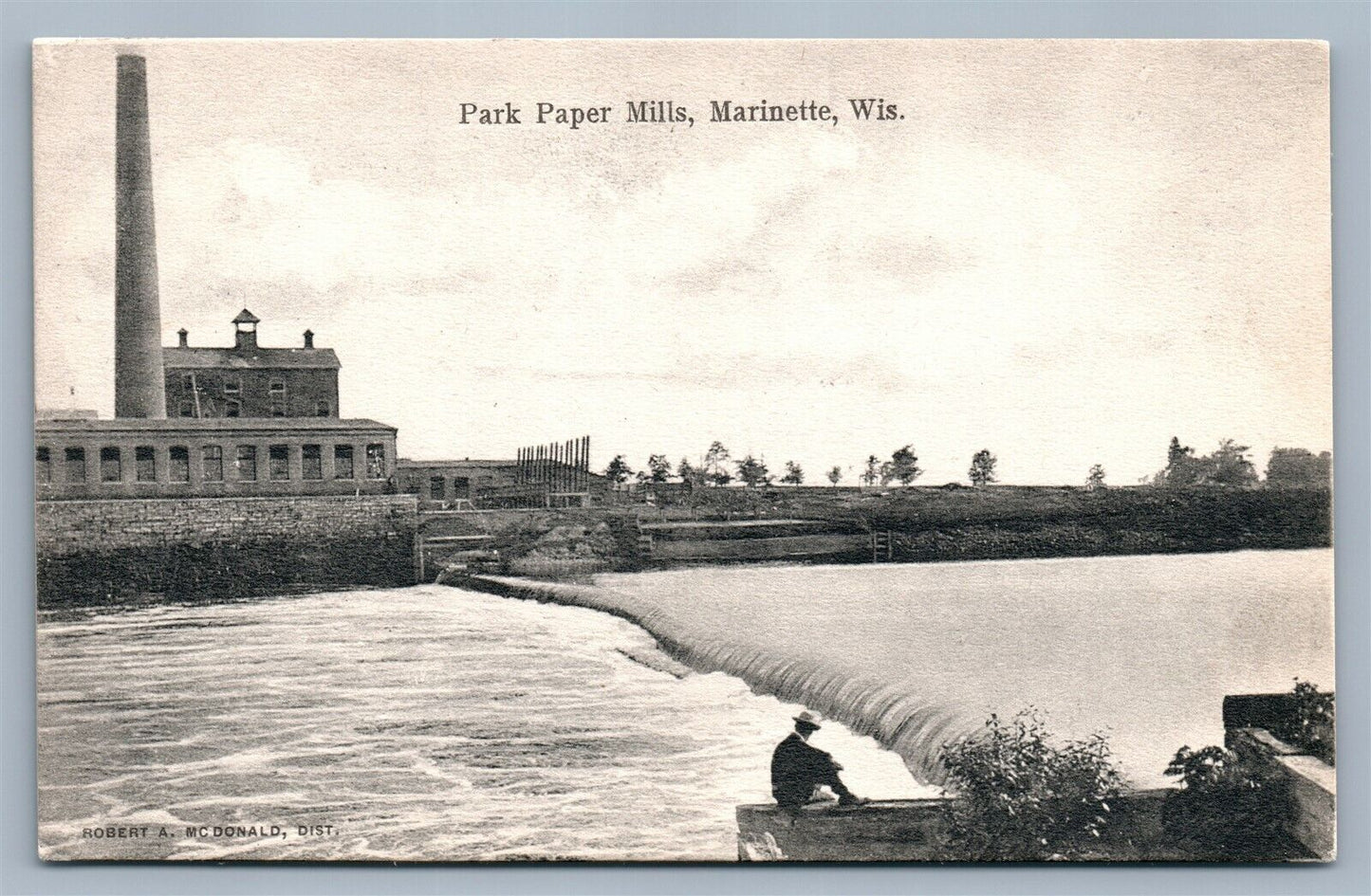 MARINETTE WI PARK PAPER MILLS ANTIQUE POSTCARD