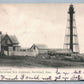MARBLEHEAD NECK LIGHTHOUSE MA 1907 ANTIQUE POSTCARD
