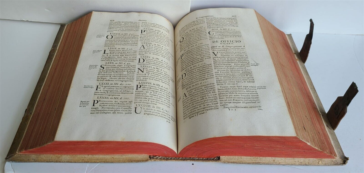 1705 REGULATIONS of JESUIT ORDER PIGSKIN BOUND FOLIO PRINTED IN PRAGUE antique