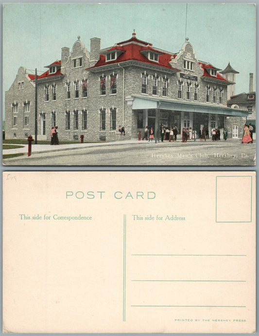HERSHEY PA MEN'S CLUB ANTIQUE POSTCARD