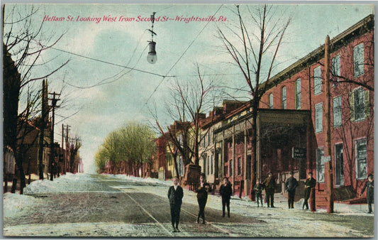 WRIGHTSVILLE PA HELLAM STREET ANTIQUE POSTCARD