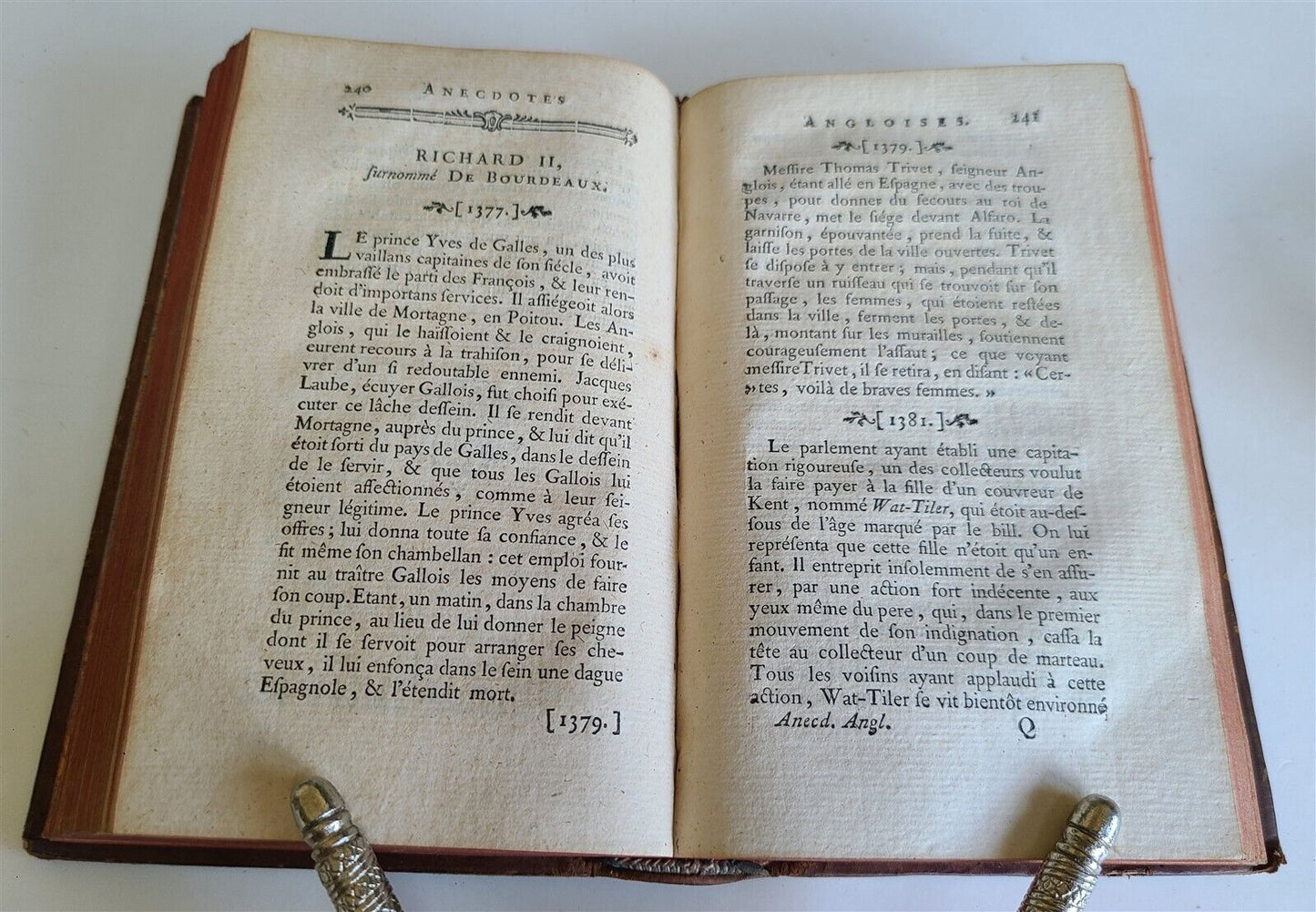 1769 ANECDOTES ANGLOISES antique FRENCH HISTORY of ENGLAND