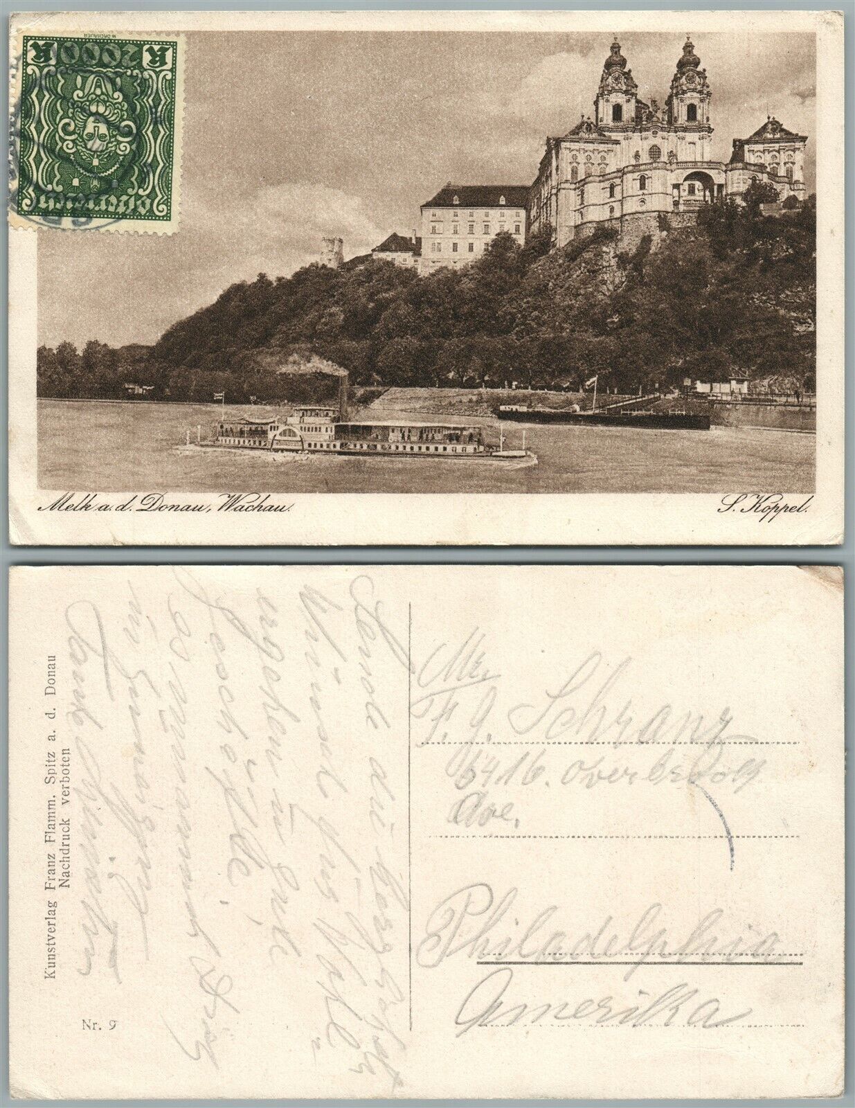 MELK a. d. DONAU WACHAU AUSTRIA ANTIQUE POSTCARD w/ STAMP