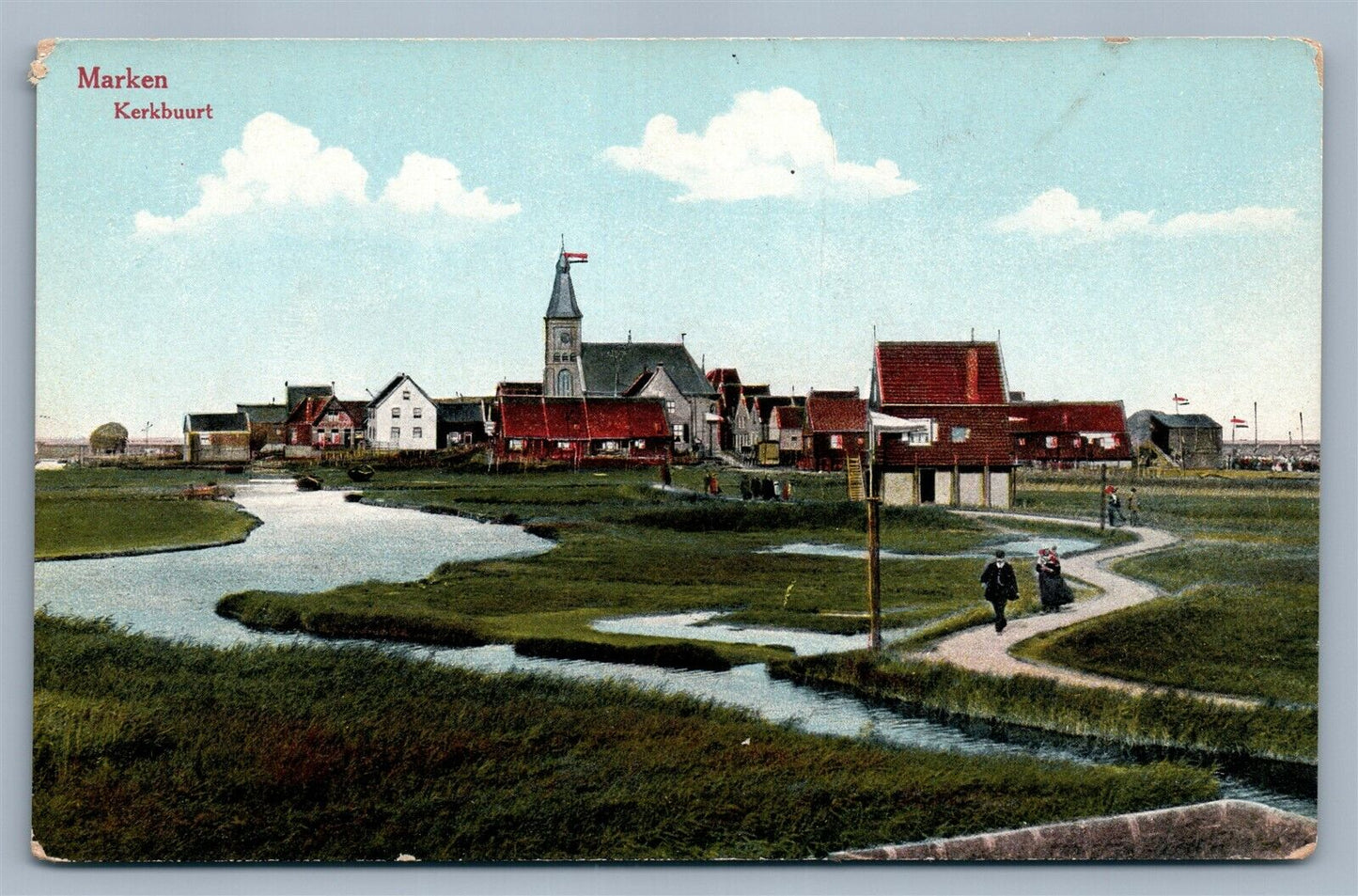 NETHERLANDS MARKEN KERKBUURT ANTIQUE POSTCARD