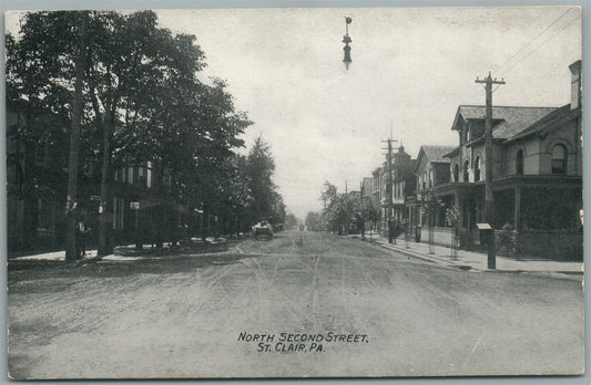 ST. CLAIR PA NORTH SECOND STREET ANTIQUE POSTCARD